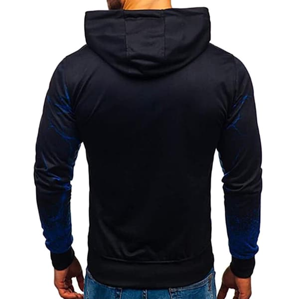 Långärmade tröjor för män Gradient tröja tröja tröjor W Blue 3XL