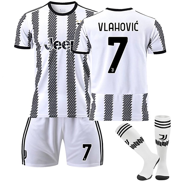 Juventus F.C. 22-23 Hemmatröja VLAHOVIC Nr 7 Fotbollströja kit W S