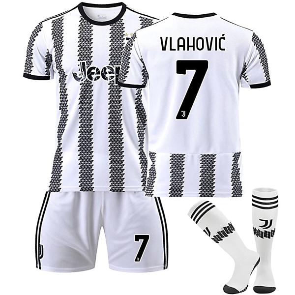 Juventus F.C. 22-23 Hjemmedrakt VLAHOVIC No. 7 Fotballdrakt W S