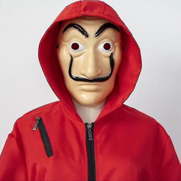 Halloween Cosplay La Casa De Papel kostume med maske W M