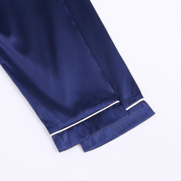 Satin Pyjamas Set för barn: Sovkläder med knappar och shorts Navy Blue Suit for height 70 to 80cm