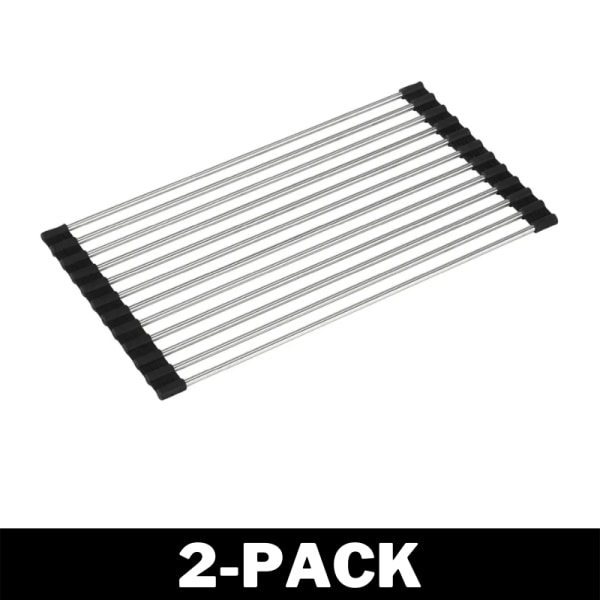 Hopvikbart Rullbart Diskställ i Rostfritt Stål . 2-Pack