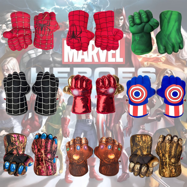 Marvel figur boxningshandskar Spiderman Superhero Cosplay Handskar zy W Captain America left hand