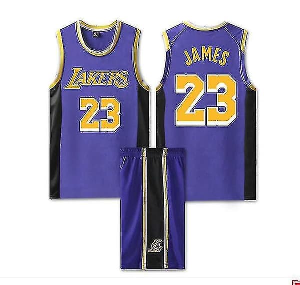 #23 Lebron James Baskettrøje Sæt Lakers Uniform W purple 22