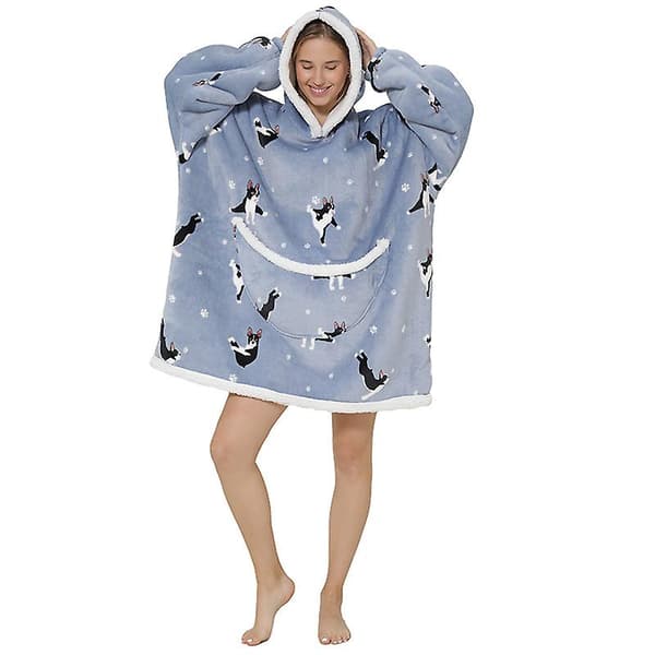 Oversized sweatshirt med hettegenser Mjuk varm k Dog Grey