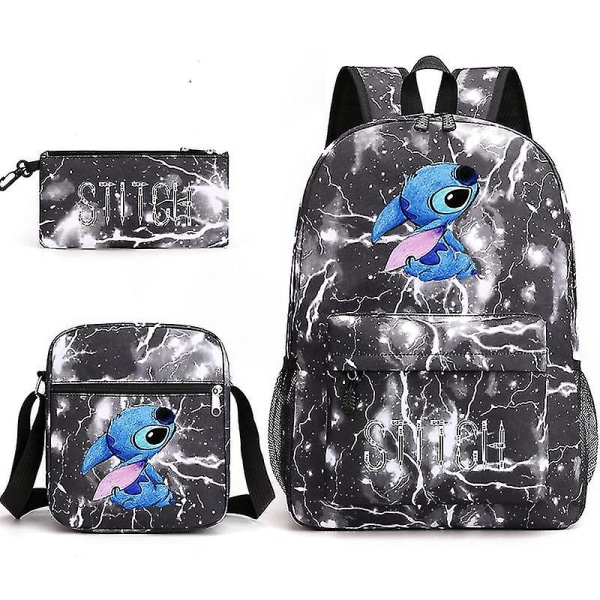 Lilo & Stitch Ryggsäck Set skolväska . Y lightning black