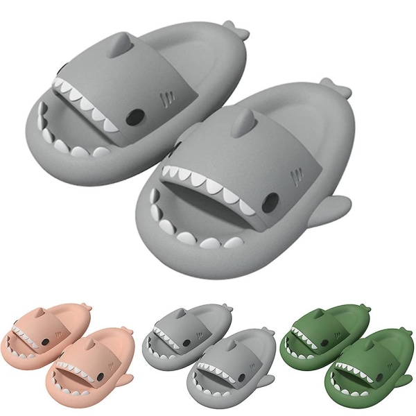 Miesten haitoffelit Shark Cloud -tossut Cloud Shark Slides Söpöt haitoffelit W Gray 42 43