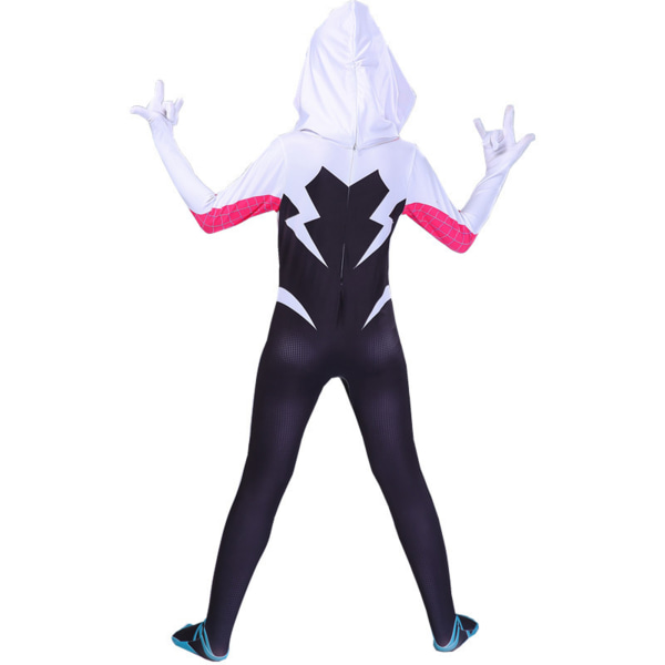 Halloween Ghost Spider Gwen med Mask Cosplay Costume Kid 150