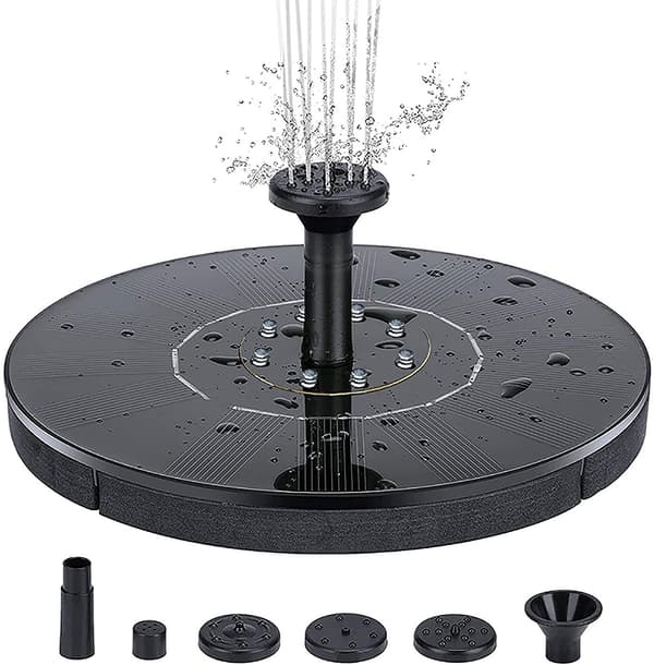 VattenfontÃ¤n solcellsdriven 18 cm med fÃ¤rgglad LED-belysning -