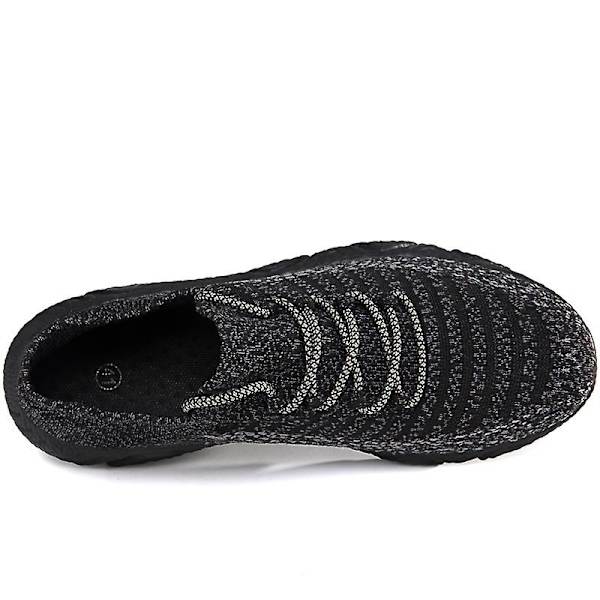 Sneakers til mænd i fluenet - Åndbare løbesko Mode sportssko 3A830 - Black 40