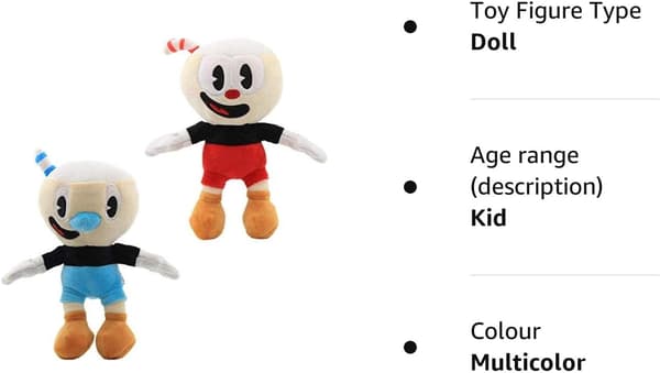 2 st/ Set Cuphead & Mugman Plush 9,8'(25cm) figurer /