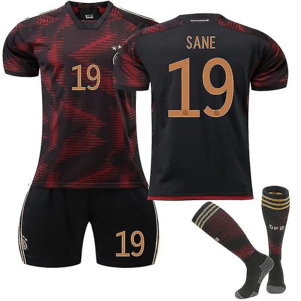 Tysklands landslag bortatröja 22/23 Ny säsong Fotbollströja T-shirts Sportdräkter för barn Tonåringar SANE 10 Kids 20(110-120CM)