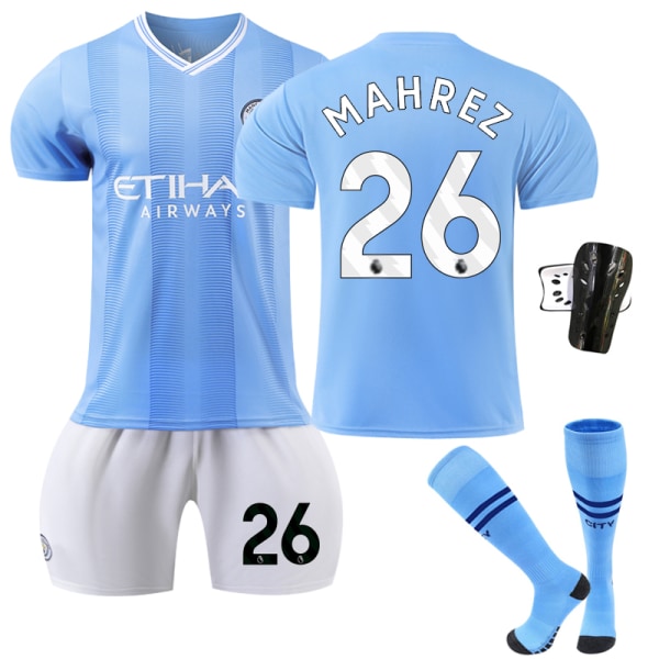 23-24 Manchester City Home Børnefodbolddragt #26 Uniform Suit Adults 2XL(190-200)