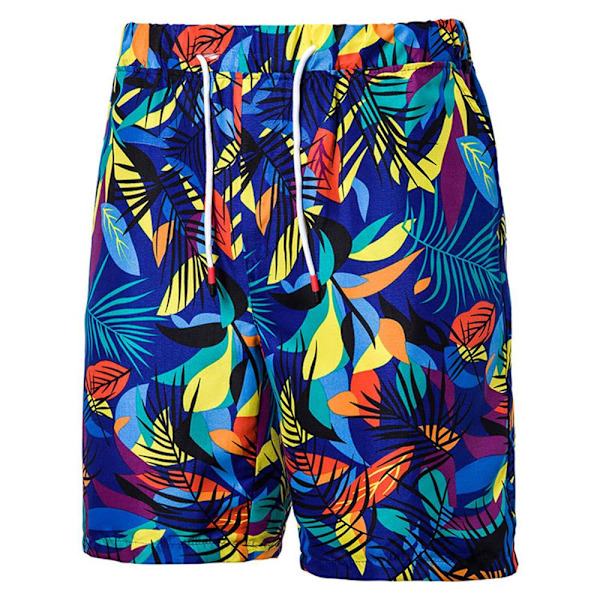 Herra kesä plus-koko casual urheilushortsit viisipiste shortsit rantahousut . Blue 4XL