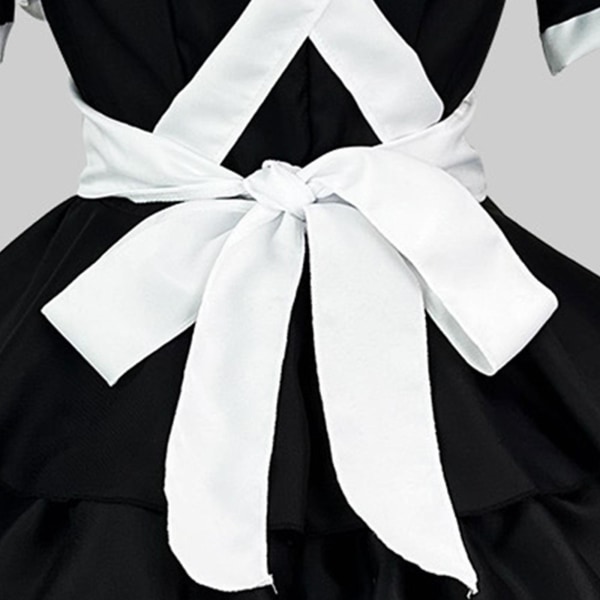 2023 Ny Hot Lolita fransk hushjelp kostyme Kvinner Anime Forkle Antrekk Bowknot Fest Fancy Dress W Black XXL