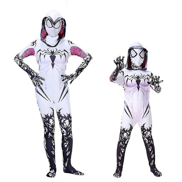 Venom Gwen Spiderman Jumpsuit Aikuiset Lapset Halloween Cosplay Puvut 120