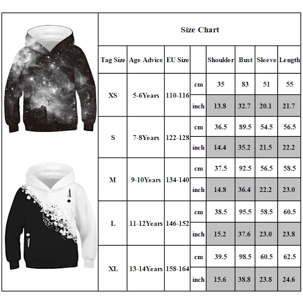 Print huvtröja med casual för barn k grey M
