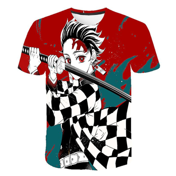 Anime Demon Slayer Kimetsu No Yaiba T-shirt Cosplay Sommer Kortærmet Børnetøj Tegneserie Ghost Blade Grafisk T-shirt 13 100 3-4T