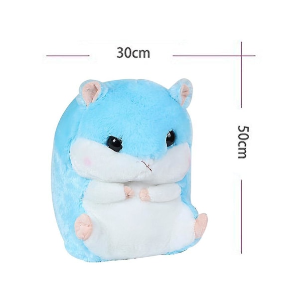 Søte plysj hamster kosedyr leker med teppe blue With Blanket