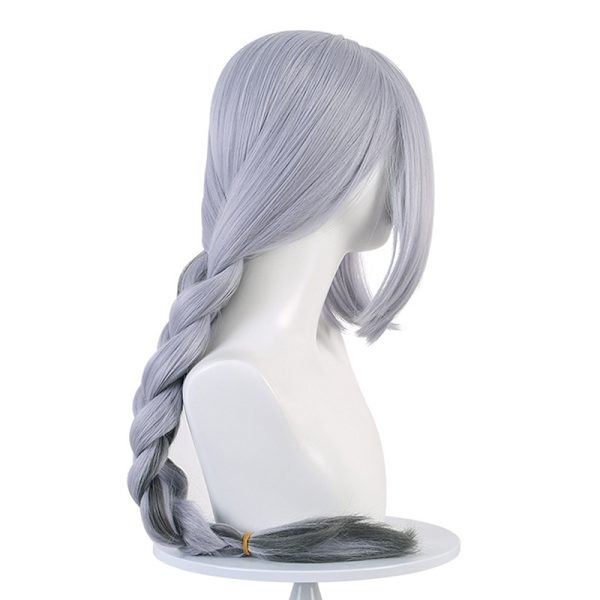 Genshin Impact Shenhe Cosplay Parykk Blå Hvit Farge Lang