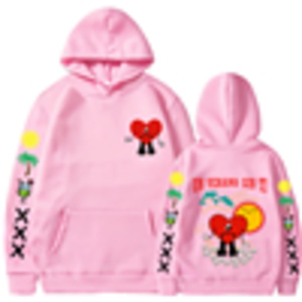 Nyt album Bunny Merch Bad un verano sin ti Hoodie Coat Herre Dame - Pink 2XL