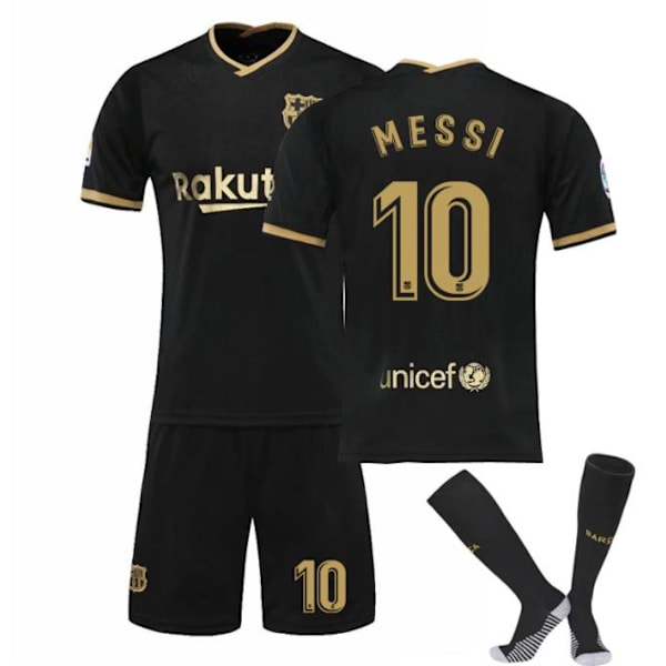 Barcelona tröja 20-21 hemma och borta nr 10 Messi spel uniform black 26  140-150cm