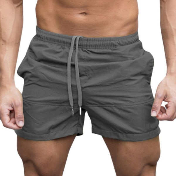 Mode Mænd Shorts Ensfarvede Strandshorts . gray L