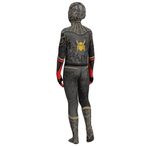 Spider-man Blackgold Costume Cosplay Kostyme Fest Jumpsuit Montert Barneklær Spiderman Ansiktsmaling - 170cm