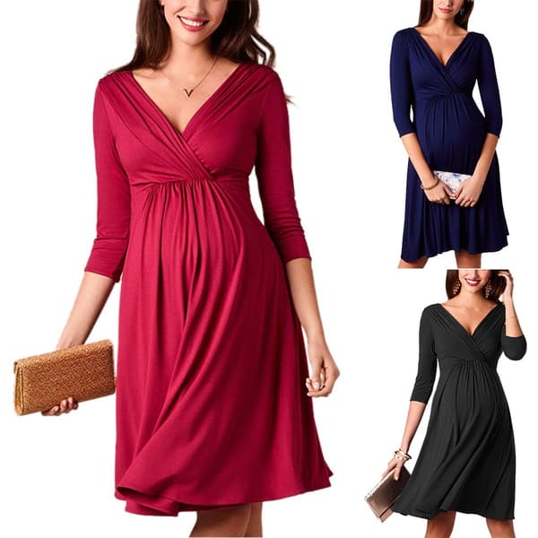 Mamma Amning Klänningar Gravide Kvinner s / navyblue S