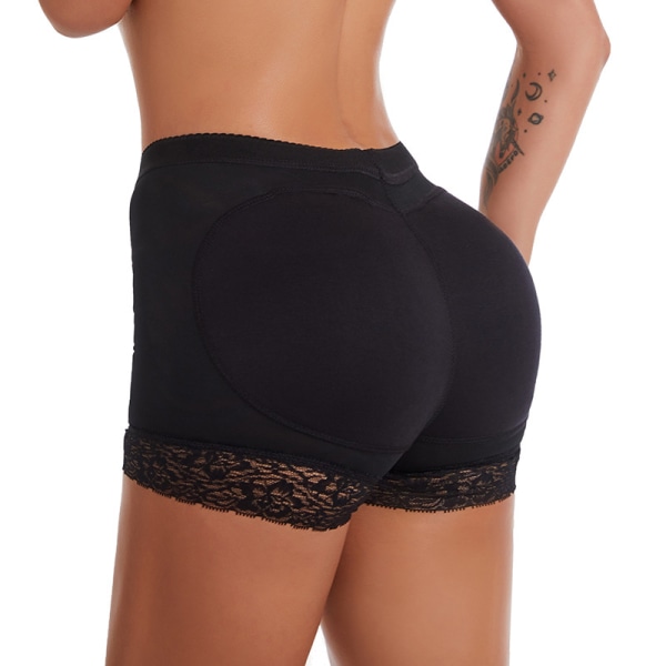 Kvinde Body Shaper Polstret Butt Lifter Trusser Butt Hip Enhancer Falsk Bum / Black M