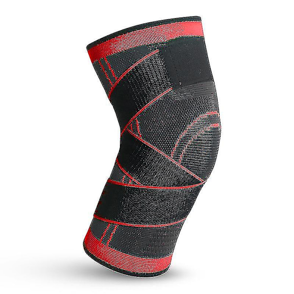 1 stk. knæbeskyttelse til mænd tryksatte elastiske knæbeskyttere til fitness Basketball Volleyballbrace Protector Crossfit red S