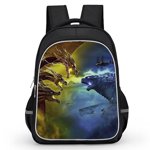 Godzilla Print School Bag Kids Waterproof Backpack #1 Y 7 M