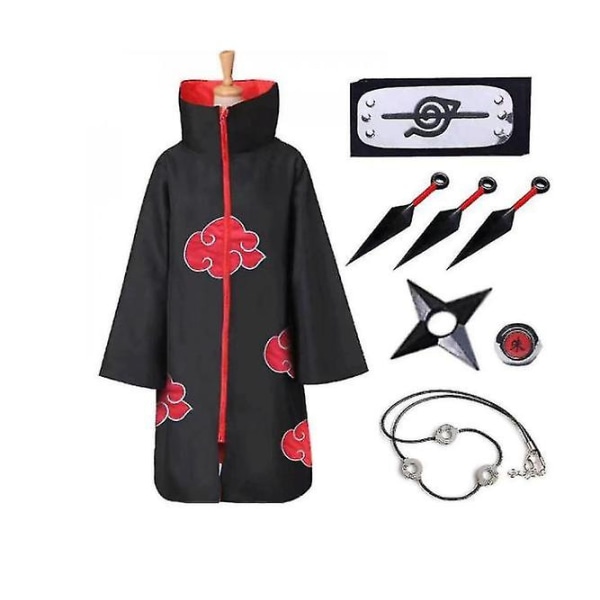 Akatsuki viitta anime viitta halloween cosplay pitkä viitta setti 8 W L