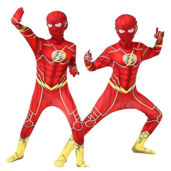 Barn Pojkar Män The Flash Costume Anime Fancy Performance Kläder Kid 14-15 Years