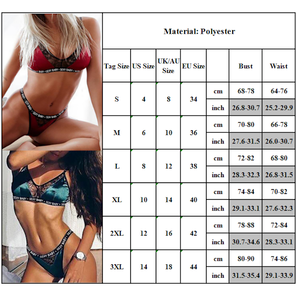 Alfabetet exig Kostym Underkläder Kostym Pyjamas Tvådelad Babydoll Black S