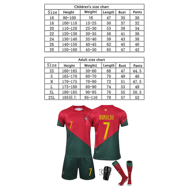 VM Portugal #7 Ronaldo-trøje Fodboldtrøje Voksne drenge W XS