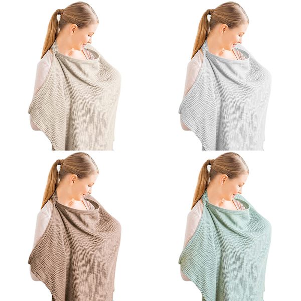 Amning Bomullsskydd Integritetsskydd med Halter Neck Nursing Filtar Breastfeeding Skydd grå gray