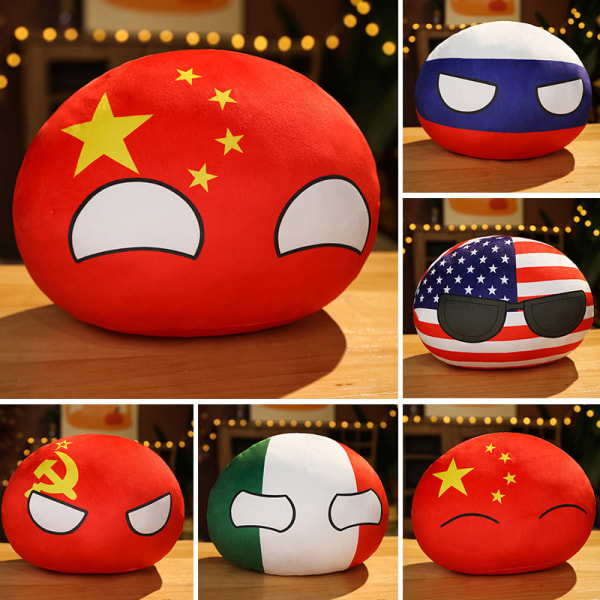 10 cm Country Ball Plyschleksak Polandball hänge Countryball xZ 2(China)