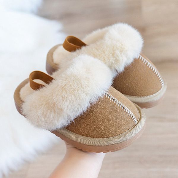 Unisex-lasten plyysillä vuorattu tossu Lämmin tekoturkis tossut W Brun 30
