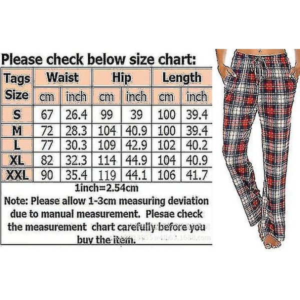 Pyjamasbukser til kvinder med lommer, bløde flanelterningsbukser til kvinder green XXL