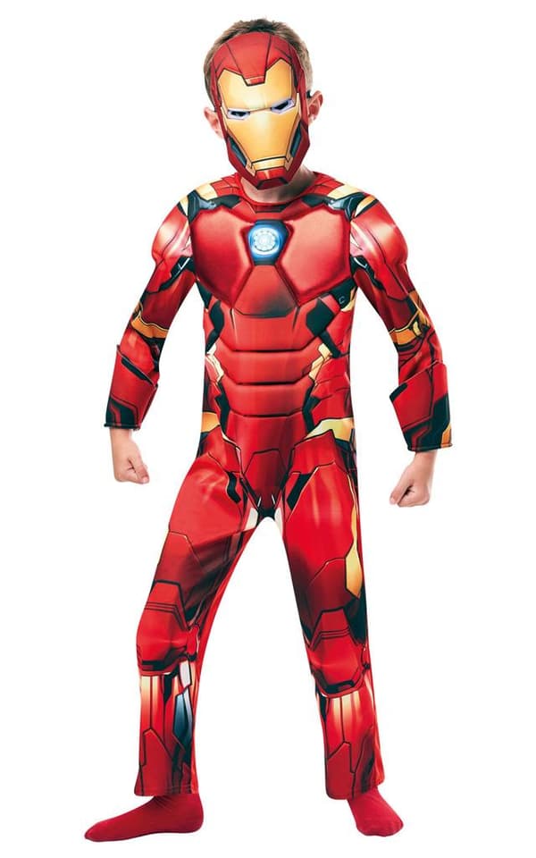 Iron man deluxe 122/128 cl (7-8 år) dräkt med mask avengers