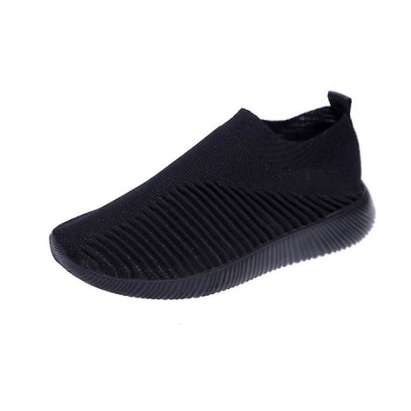 Dam Walking Sneakers Stickade Mesh Slip On Shoes Andas Flat Pumps Casual Trainers W Black 37
