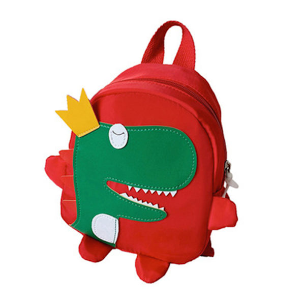 Tecknad Dinosaur Barn Ryggsäck Med Sele Mjuk Älskvärd Design Slitstark Lätt Långvarig För Barn Y Red
