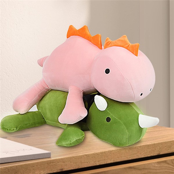 Dinosaurie plysch gosedjur viktad plysch leksak kastkudde H pink 45cm
