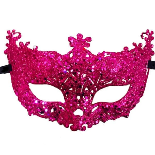 Snygg lyxig venetiansk maskeradmask för kvinnor, flickor Sexig Fox Eye-mask för utklädnad Jul Halloweenfest Black