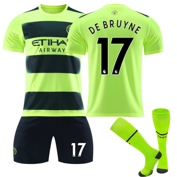 22/23 Manchester City Away Kids Jalkapallopaita Harjoitusasut DE BRUYNE 17 XS