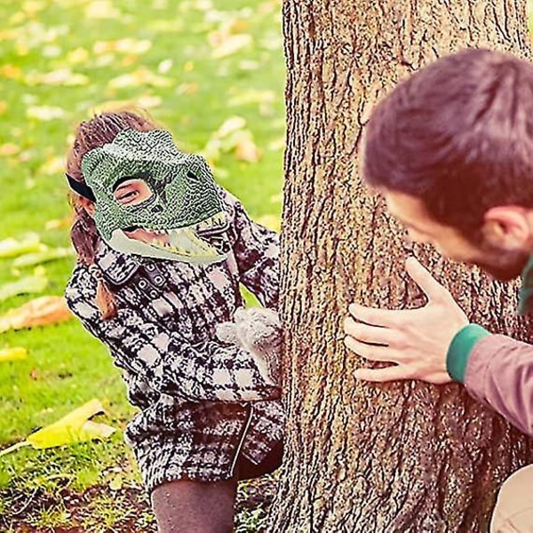 Halloween Fest Cosplay Maske Simulation Jurassic Tyrannosaurus Rex Dinosaur Maske Hovedbeklædning Latex Materiale FPDM Green