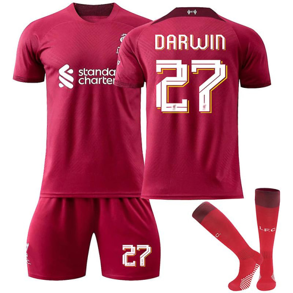 Darwin Nunez #27 Jersey Liverpool 22/23 fodboldtrøje og V7 S