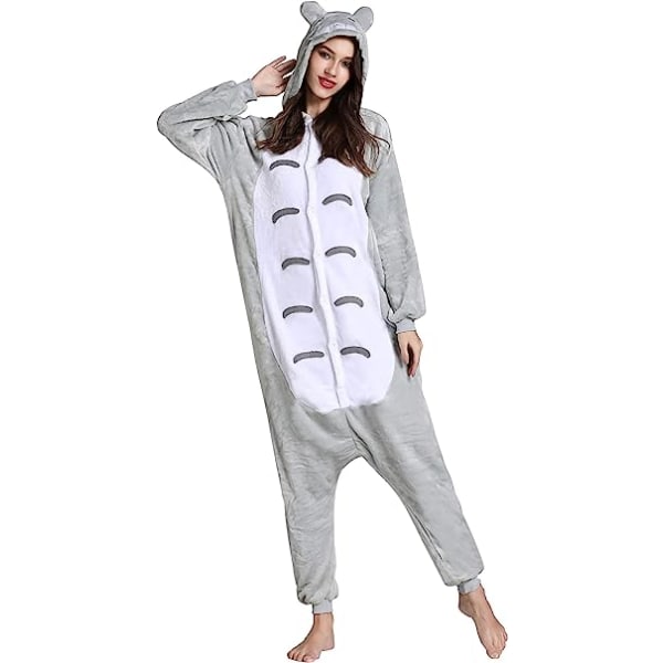 Unisex voksen pyjamas dyrekostyme Cosplay One Piece Pyjamas (chinchilla glidelås versjon)-S