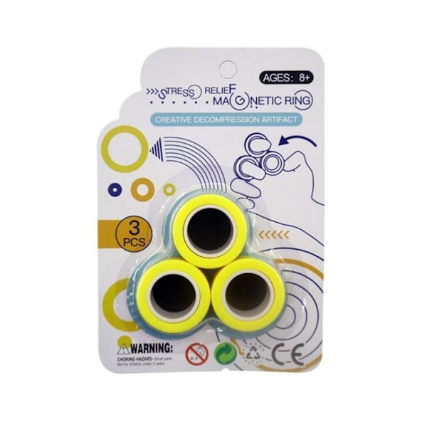 Magneettirenkaat - Fidget-lelut (3-pakkaus) yellow